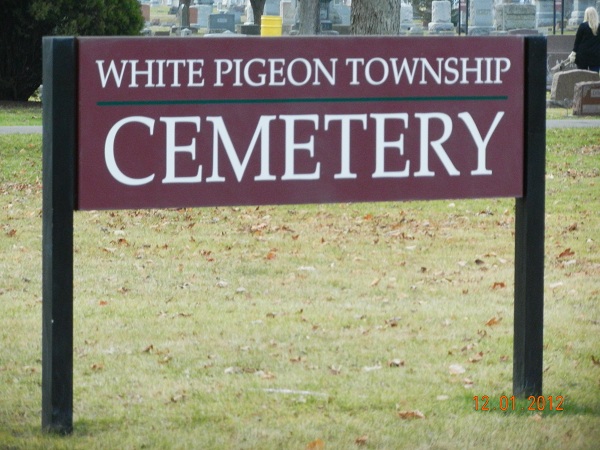 White Pigeon Township Cemetery sign