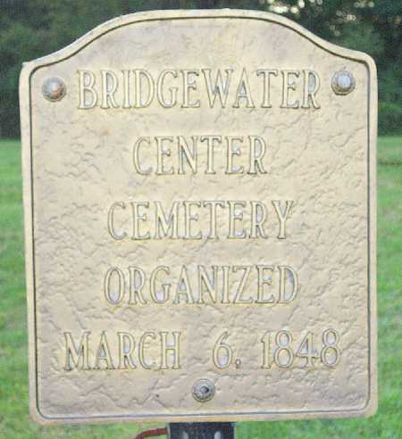 Bridgewater Center Cemetery sign