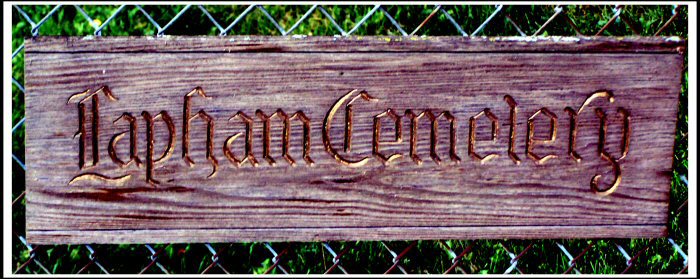 Lapham Cemetery sign