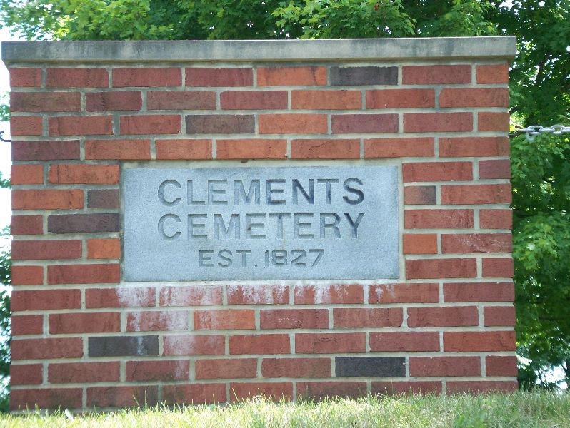 Clements Cemetery sign
