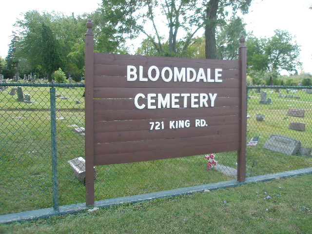 Bloomdale Cemetery Sign