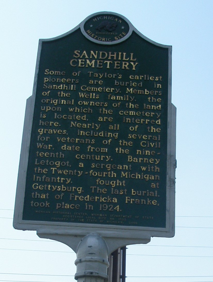 Sandhill Cemetery Sign