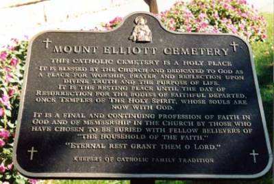 Mt. Elliot Cemetery Sign