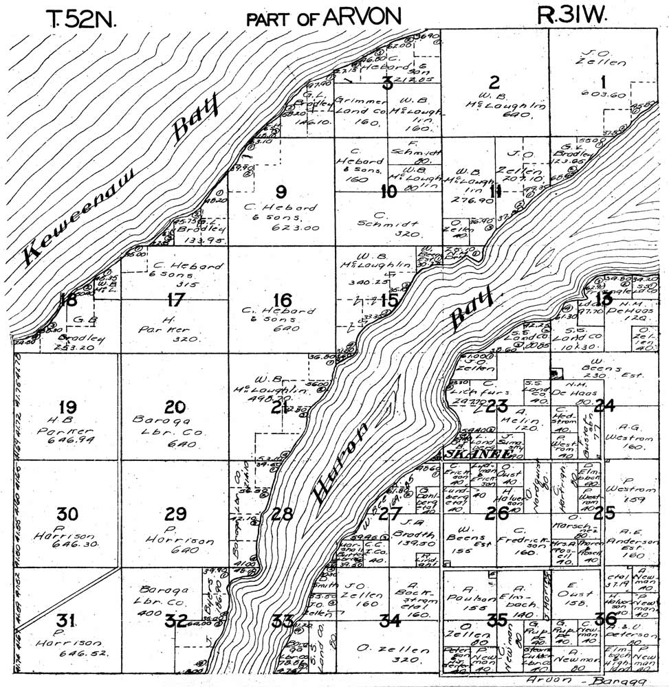 Part of Arvon Township T52N R31W