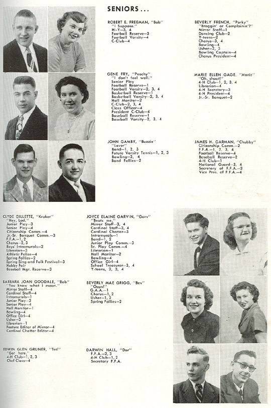 Clyde GILLETTE, Joyce GARVIN, Barbara GOODALE, Beverly GRIGG, Edwin ...