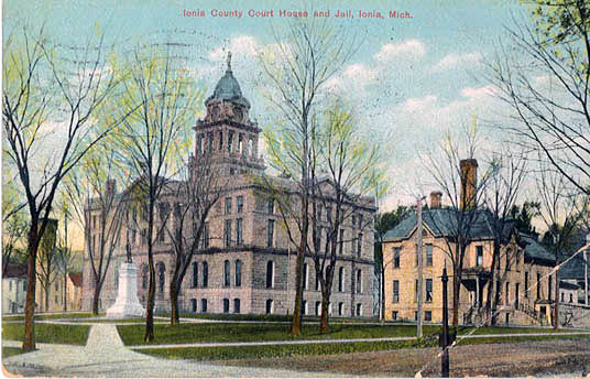 Ionia Co Courthouse Postcard