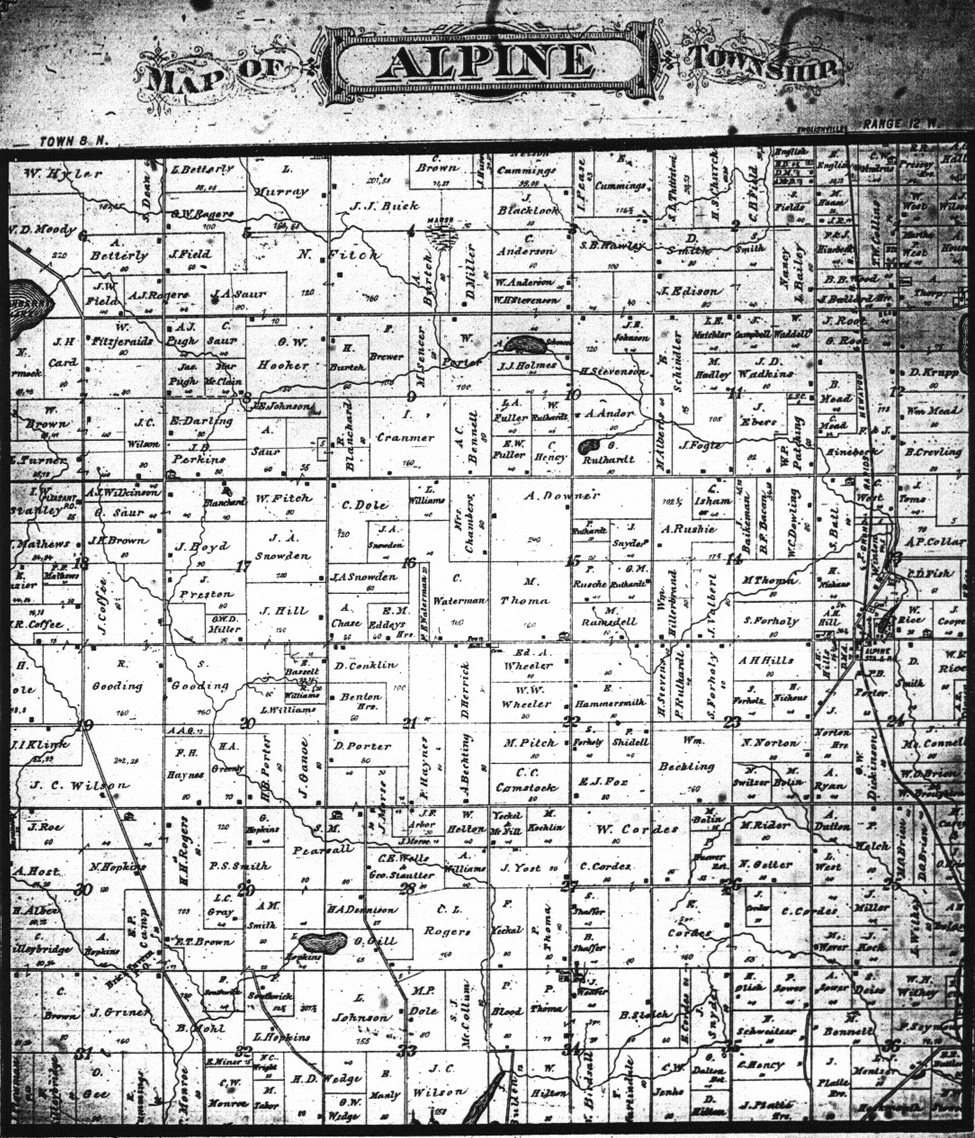 1876 Alpine Township Plat Map