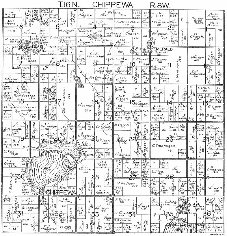 Chippewa County Mi Plat Map 1918 Chippewa Township Mecosta County Michigan Plat Map
