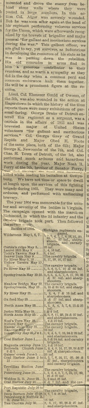 Civil War - Detroit Tribune - 1882