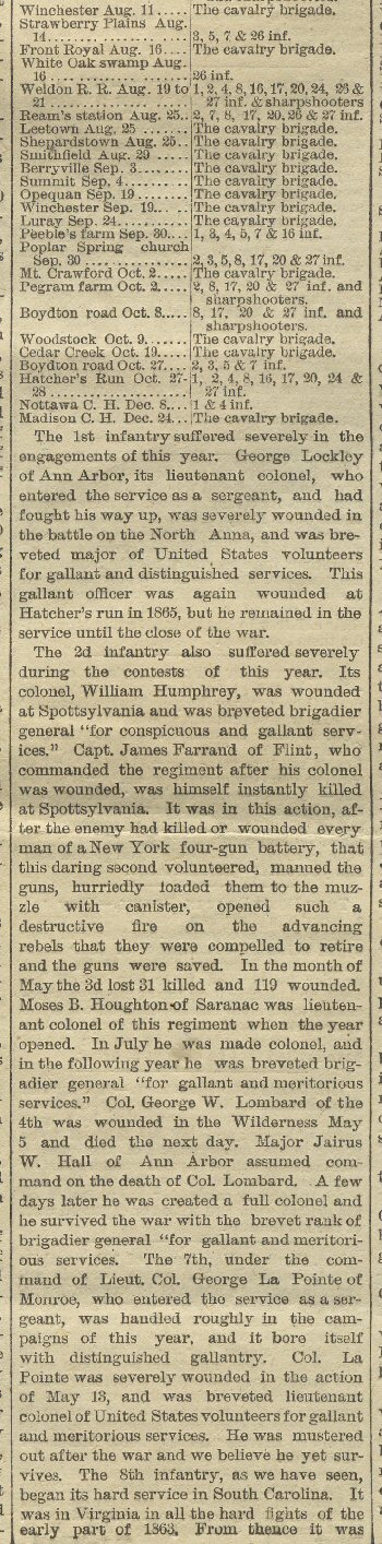 Civil War - Detroit Tribune - 1882