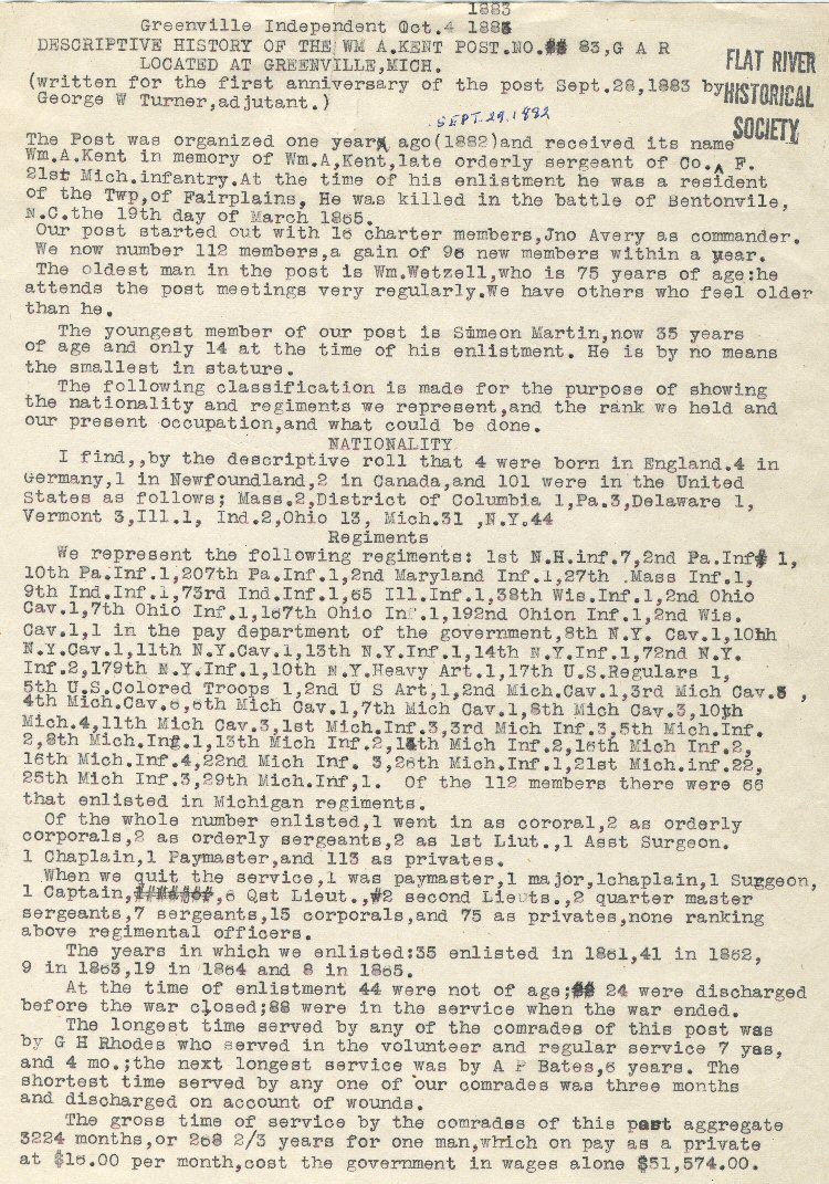 William A. Kent Post No. 83