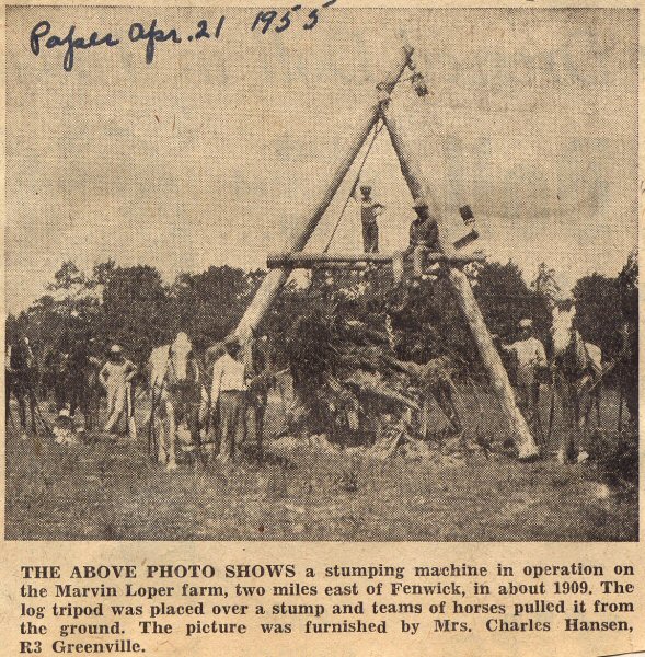 Stumping near Fenwick - 1909