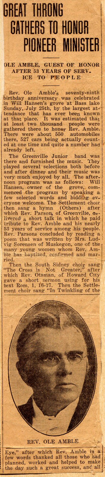 Rev. Ole Amble - 79th Birthday