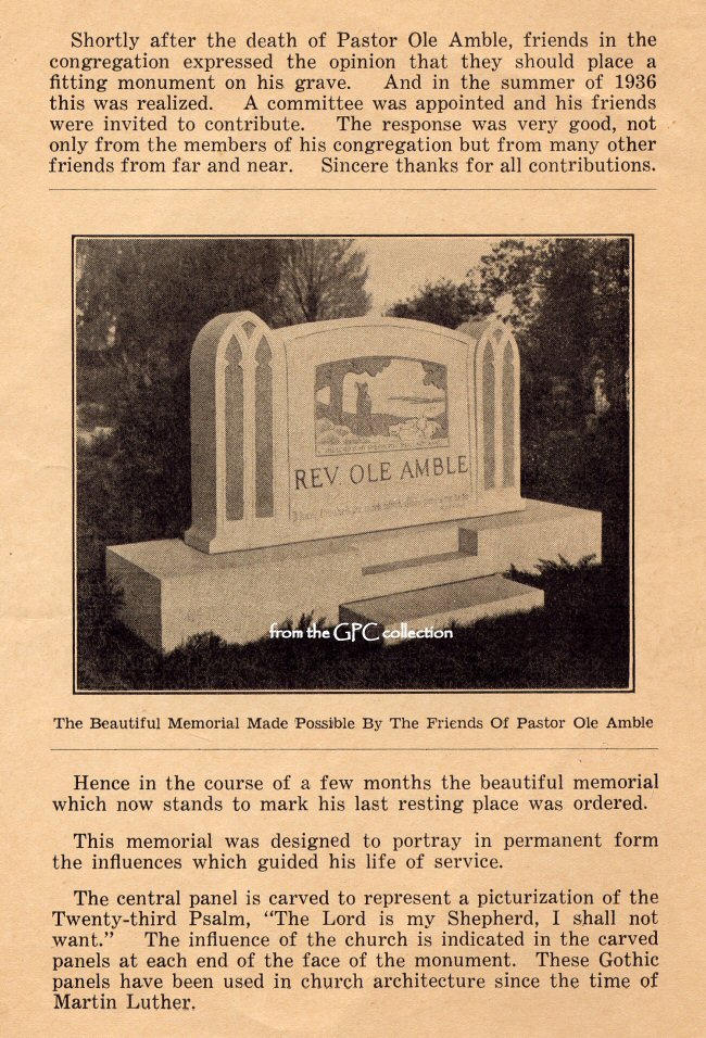 Rev. Ole Amble - Memorial