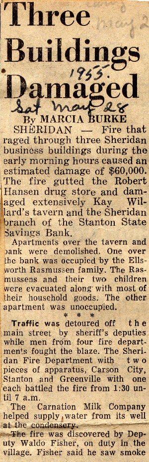 Sheridan fire - 1955