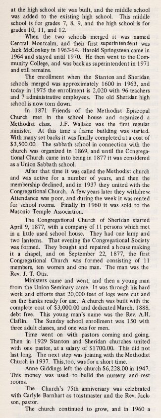 Sheridan History - 1976
