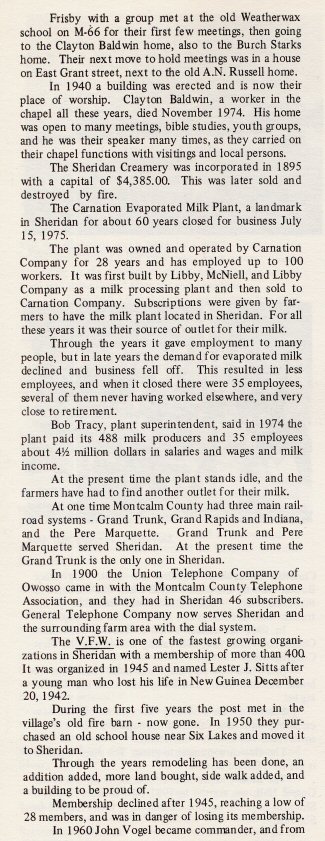 Sheridan History - 1976