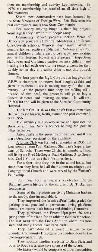 Sheridan History - 1976
