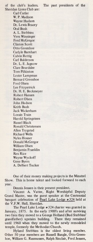 Sheridan History - 1976
