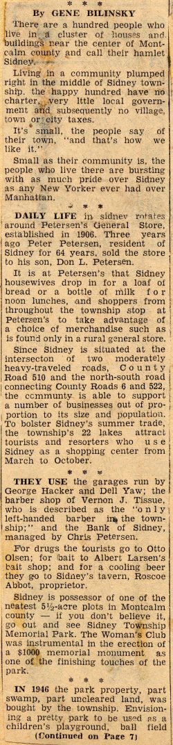 Sidney 1949 - Story