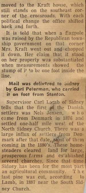 Sidney Twp History