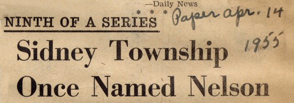Sidney Twp History