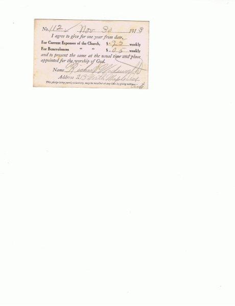 Sturgis Baptist Church pledge card 09